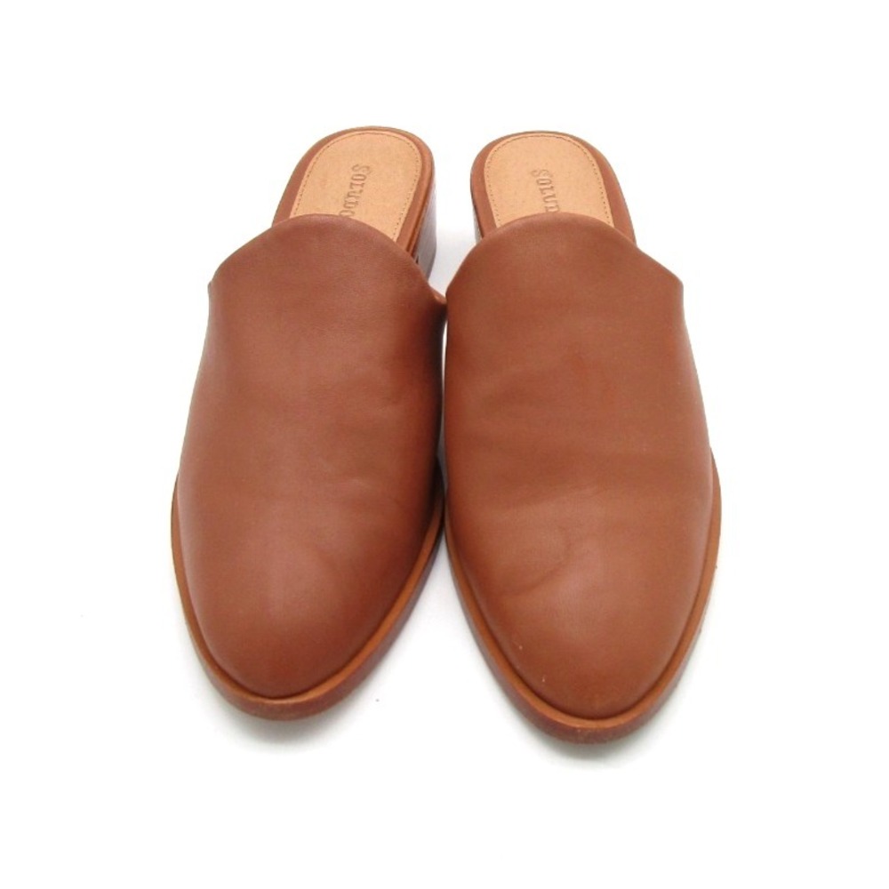 Soludos Brown Leather Mule Clogs